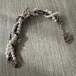 New Pearl and Rose Gold Chain Braided Bracelet